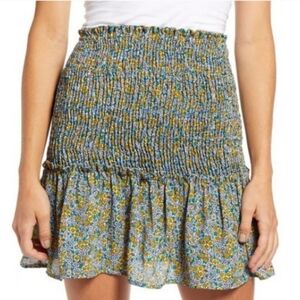 Good Luck Gem Liberty Print Micro Floral Smock Waist Mini Skirt Size M NWT'S